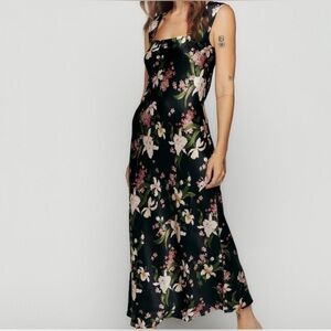 Reformation Hendrix 100% Silk Dress, Magnifica Print, Size S - NWT